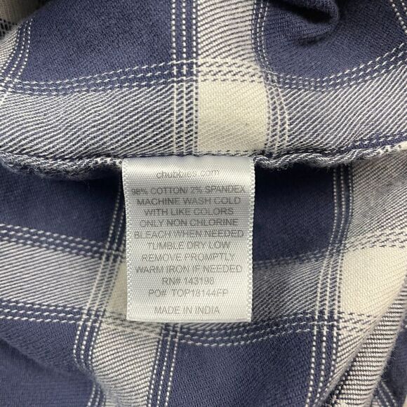 Chubbies Shirt Mens Large Blue The Nutter Plaid Casual Buttons - Picture 5 of 11